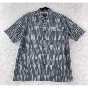 Cova Gray Carbon Cane Island Button-Up Casual Shirt Mens Short Sleeve Size Small